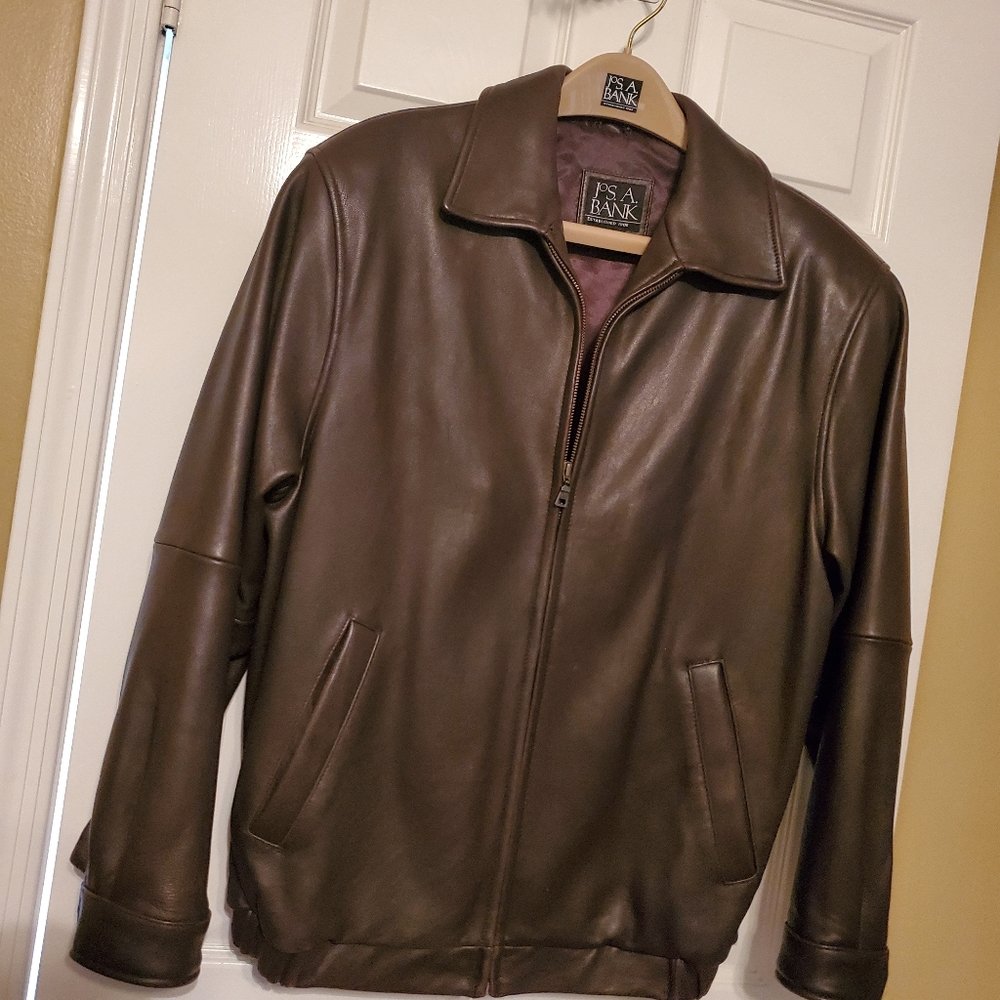 Joseph A Bank leather jacket
